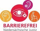 Logo: Barrierfrei - Niedersächsische Justiz (zu den Informationen zur Barrierefreitheit)"